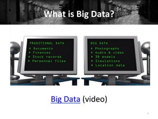 What	
  is	
  Big	
  Data?	
  
7	
  
Big	
  Data	
  (video)	
  
 