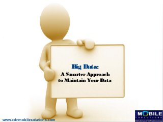 Big Data:
A SmarterApproach
to Maintain YourData
www.cdnmobilesolutions.com
 