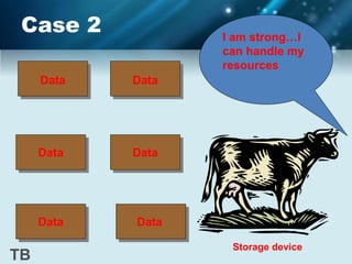 Case 2 I am strong…I
can handle my
resources
Data Data
Data Data
Data Data
Storage device
TB
 