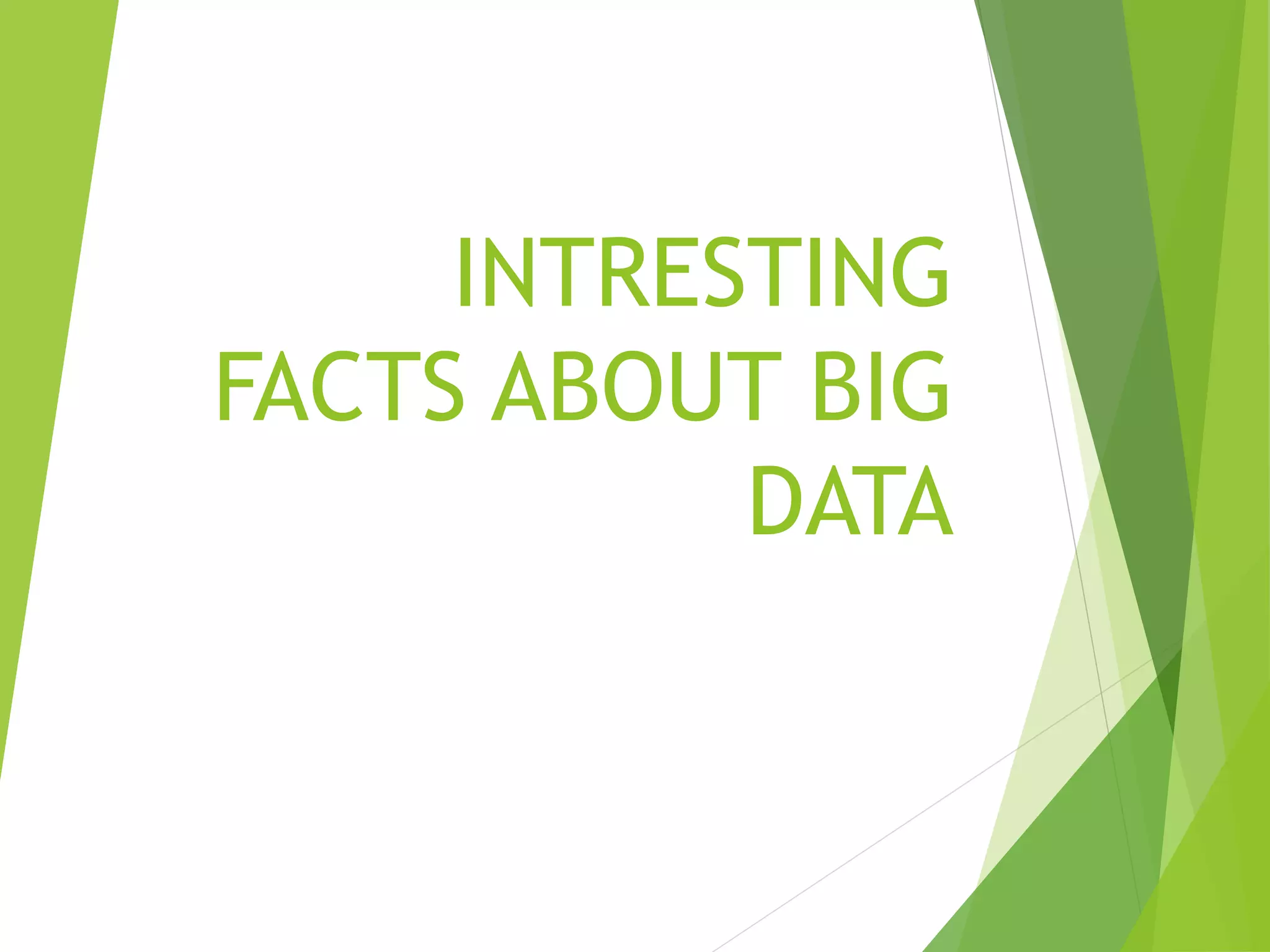 INTRESTING
FACTS ABOUT BIG
DATA
 