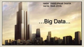 …Big Data...
14404- FANSUPKAR TANIYA
14418- RAIS ZOYA
 