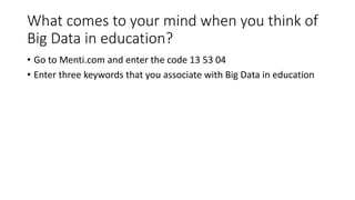Big data in education | PPTX