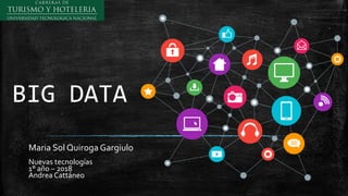 BIG DATA
Maria Sol Quiroga Gargiulo
Nuevas tecnologías
1° año – 2018
Andrea Cattáneo
 