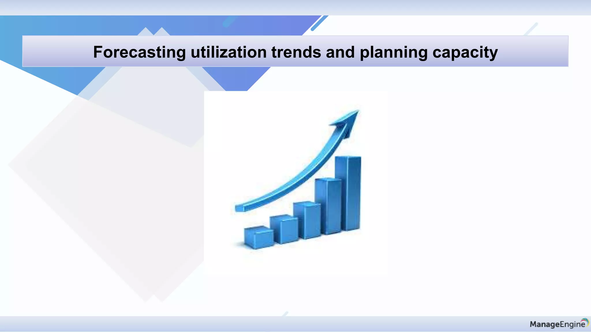Discovery & mapping
Forecasting utilization trends and planning capacity
 