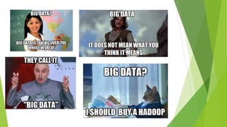 What Is Big Data?
 big data is larger, more complex data sets,
especially from new data sources.
 These data sets are so...