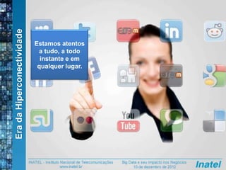 EradaHiperconectividade
Estamos atentos
a tudo, a todo
instante e em
qualquer lugar.
 