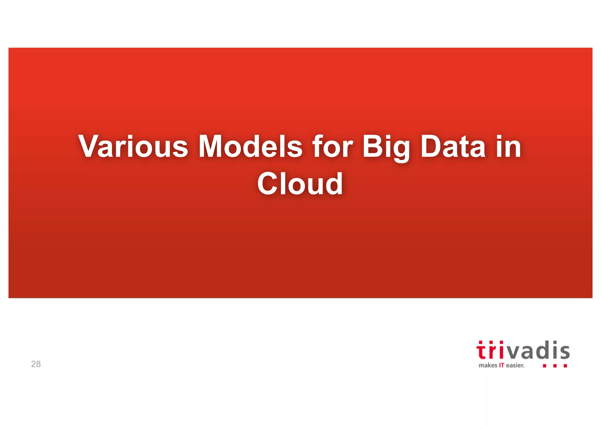 28
Various Models for Big Data in
Cloud
 
