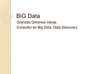 BiG Data
Granada Giménez-Vacas
Consultor en Big Data, Data Discovery
 
