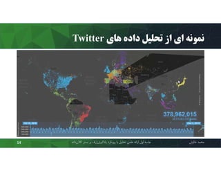‫ﻫﺎي‬ ‫داده‬ ‫ﺗﺤﻠﯿﻞ‬ ‫از‬ ‫اي‬ ‫ﻧﻤﻮﻧﻪ‬Twitter
‫ﻣﺤﻤﺪ‬‫ﺧﺎﻟﻮﺋﯽ‬‫ﮐﻼن‬ ‫ﺑﺴﺘﺮ‬ ‫ﺑﺮ‬ ‫ژرف‬‫ﯾﺎدﮔﯿﺮي‬ ‫روﯾﮑﺮد‬ ‫ﺑﺎ‬ ‫ﺗﺤﻠﯿﻞ‬ ‫ﻋﻠﻤﯽ‬ ‫اراﺋﻪ‬ ‫اول‬ ‫ﺟﻠﺴﻪ‬‫داده‬14
 