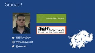 Gracias!! 
@ElTavoDev 
www.eltavo.net 
@Avanet 
 