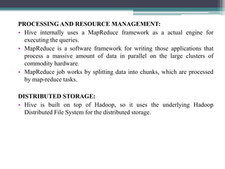 BDA: Introduction to HIVE, PIG and HBASE | PPTX