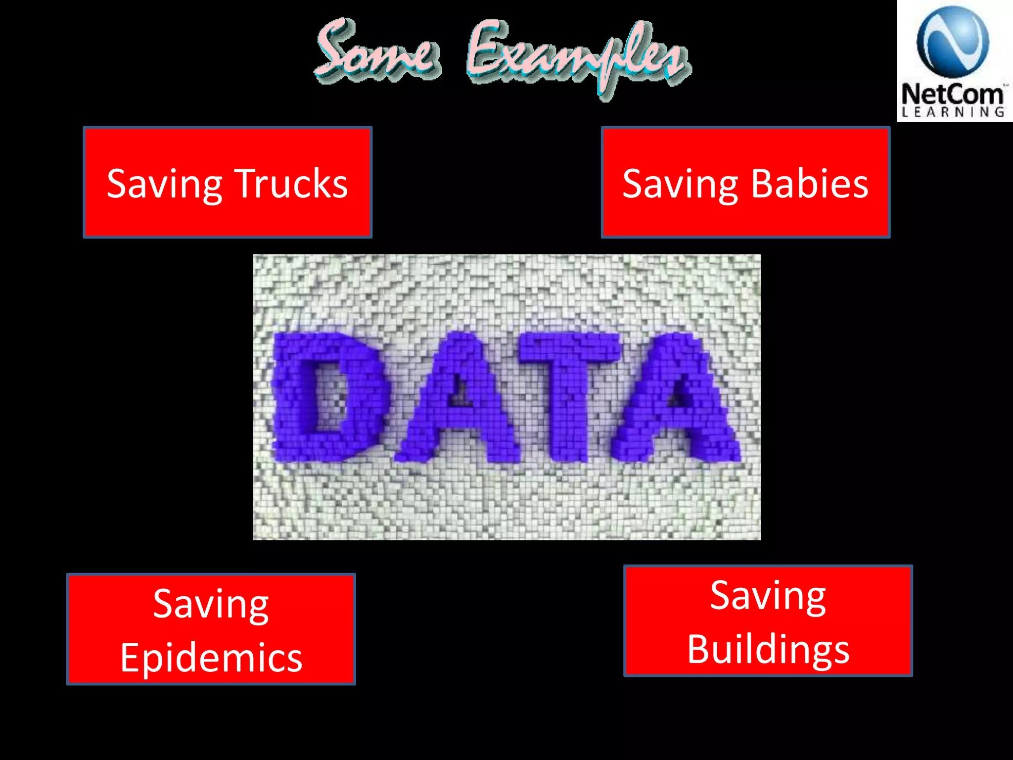 Saving Trucks Saving Babies
Saving
Epidemics
Saving
Buildings
 