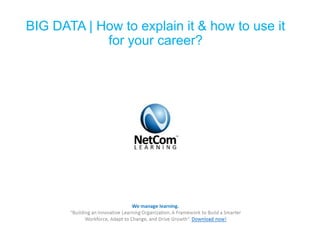 BIG DATA | How to explain it & how to use it
for your career?
 