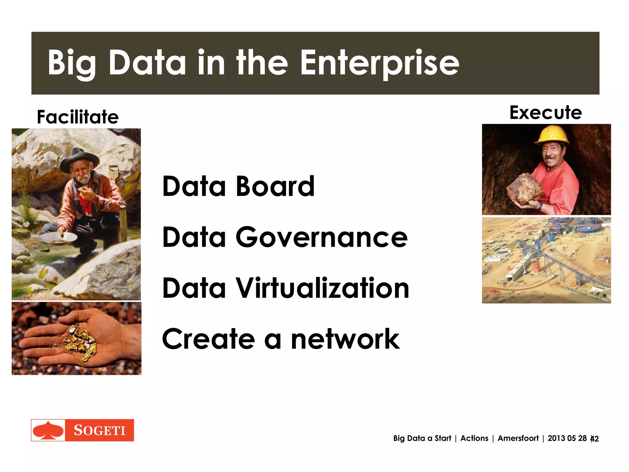 42Big Data a Start | Content | Amersfoort | 2013 05 28 |
Content
Conclusion / Answers
Actions to take as MT
What were the questions from
The management team?
 