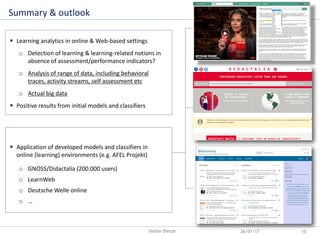 Big Data in Learning Analytics - Analytics for Everyday Learning | PDF