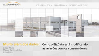 Muito além dos dados:
Diego Alves
Mauro Tardivo Filho
Rafael Dias
Como o BigData está modificando
as relações com os consumidores
 