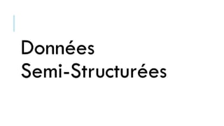 Données
Semi-Structurées
 