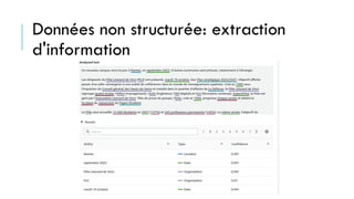 Données non structurée: extraction
d'information
 