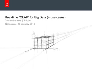 Real-time “OLAP” for Big Data (+ use cases)
     Cosmin Lehene | Adobe
     #bigdataro - 30 January 2013




© 2012 Adobe Systems Incorporated. All Rights Reserved. Adobe Confidential.
 