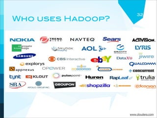 32
Who uses Hadoop?




                   www.cloudera.com
 