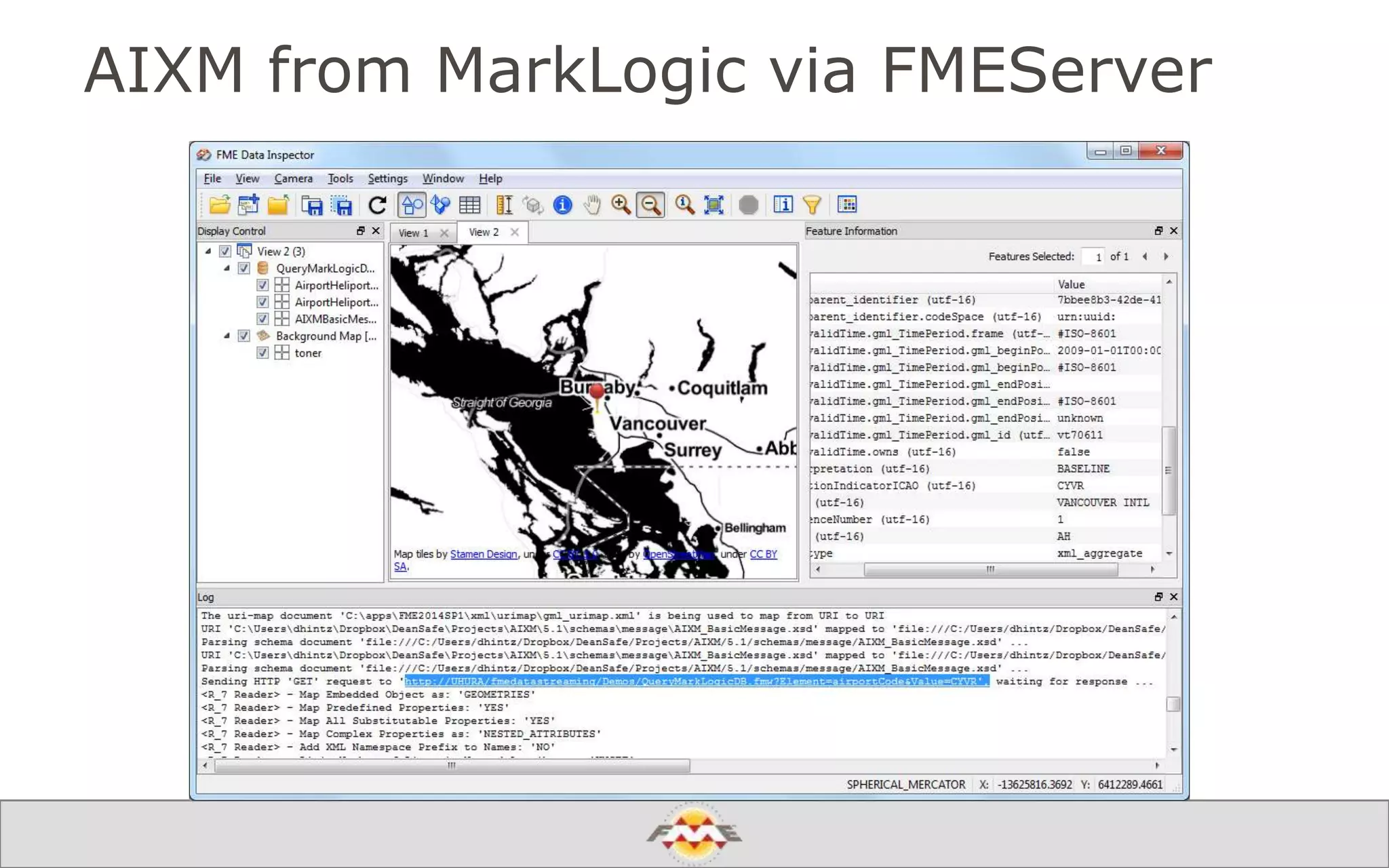 AIXM from MarkLogic via FMEServer
 