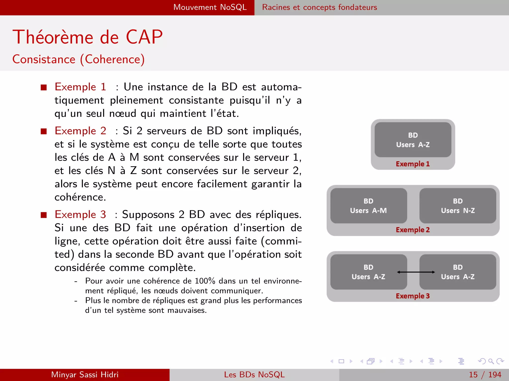 Qu’est-ce que le Big Data ? Déﬁnition
Déﬁnition : Autres notions
Autour du Big Data, on trouve également les termes :
I Open Data : Une donnée ouverte est une donnée qui peut être librement
utilisée, réutilisée et redistribuée par quiconque. Ce qu’ouvert signiﬁe ⇒ L’in-
teropérabilité.
- Capacité de divers systèmes et organisations à travailler ensemble (inter-opérer). Dans
ce cas, c’est la capacité d’interopérer - ou entremêler - des ensembles de données
diﬀérents.
I Little Data : Parfois utilisée pour permettre aux entreprises qui n’auraient
pas les 3V pour utiliser les technologies Big Data.
I Smart Data : La Smart Data permet de se focaliser uniquement sur les
données utiles. Nouvelle expression synonyme de Business Intelligence (Infor-
matique décisionnelle).
- En 2013, le Big Data s’est retrouvé au cœur de toutes les conversations. Cependant,
le Big Data c’est un gros volume de données parfois inexploitable et peu pertinent.
- Toutes les données ne sont pas bonnes à prendre et demandent beaucoup de temps
à exploiter.
Attention à ne pas être confronté au ﬁnal au Bad Data !
Minyar Sassi Hidri Technologies pour le Big Data 14 / 227
 