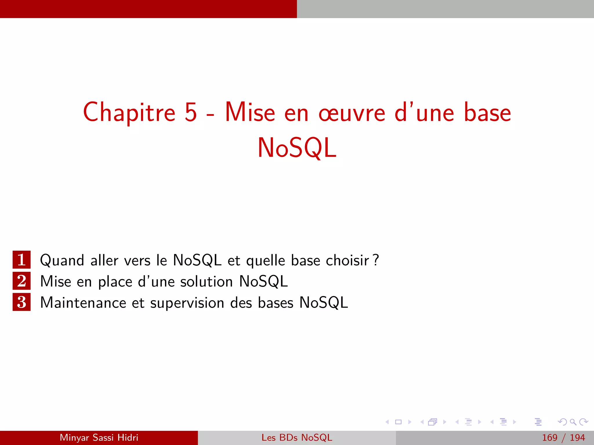 Requêtage des données Hadoop : Pig, Hive, Spark et SparkQL
1 Traitement des données
Traitement par lot : Batch processing
Traitement par streaming : Stream processing
2 Comment réconcilier les Big Data avec le temps réel ? Lambda-architecture
Big Data + Temps Réel : Pour quels use-cases ?
Le système Big Data à construire
Architecture Lambda
3 Requêtage des données Hadoop : Pig, Hive, Spark et SparkQL
Apache Pig
Apache Hive
Spark
Minyar Sassi Hidri Technologies pour le Big Data 168 / 227
 