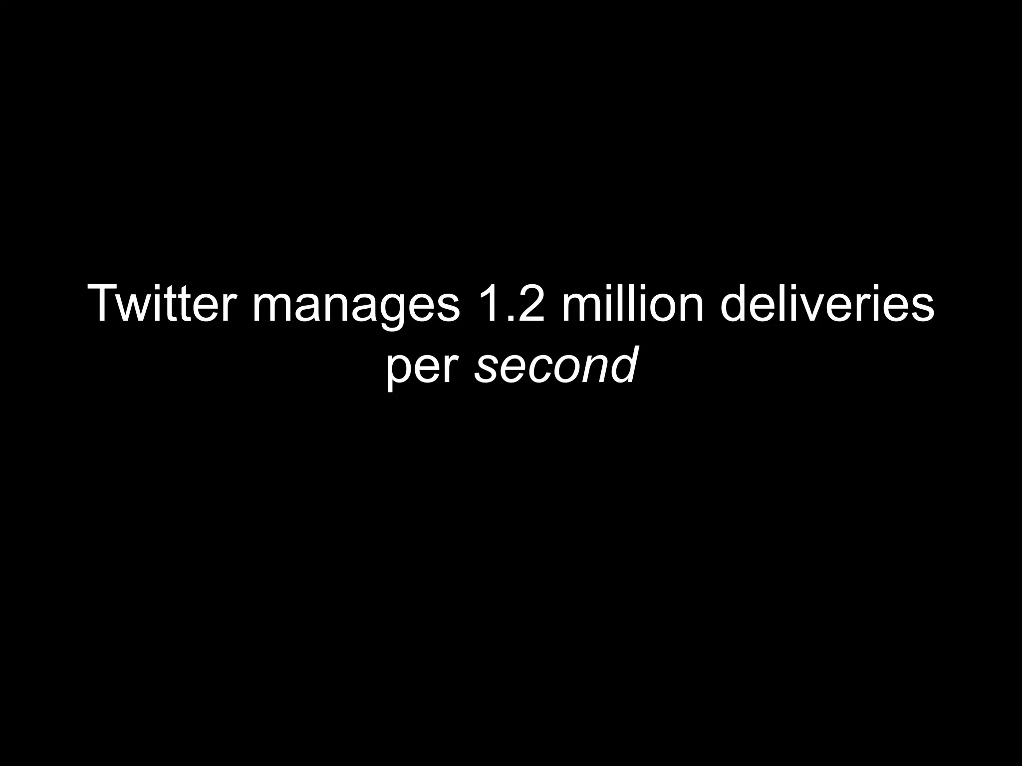 Twitter manages 1.2 million deliveries
            per second
 