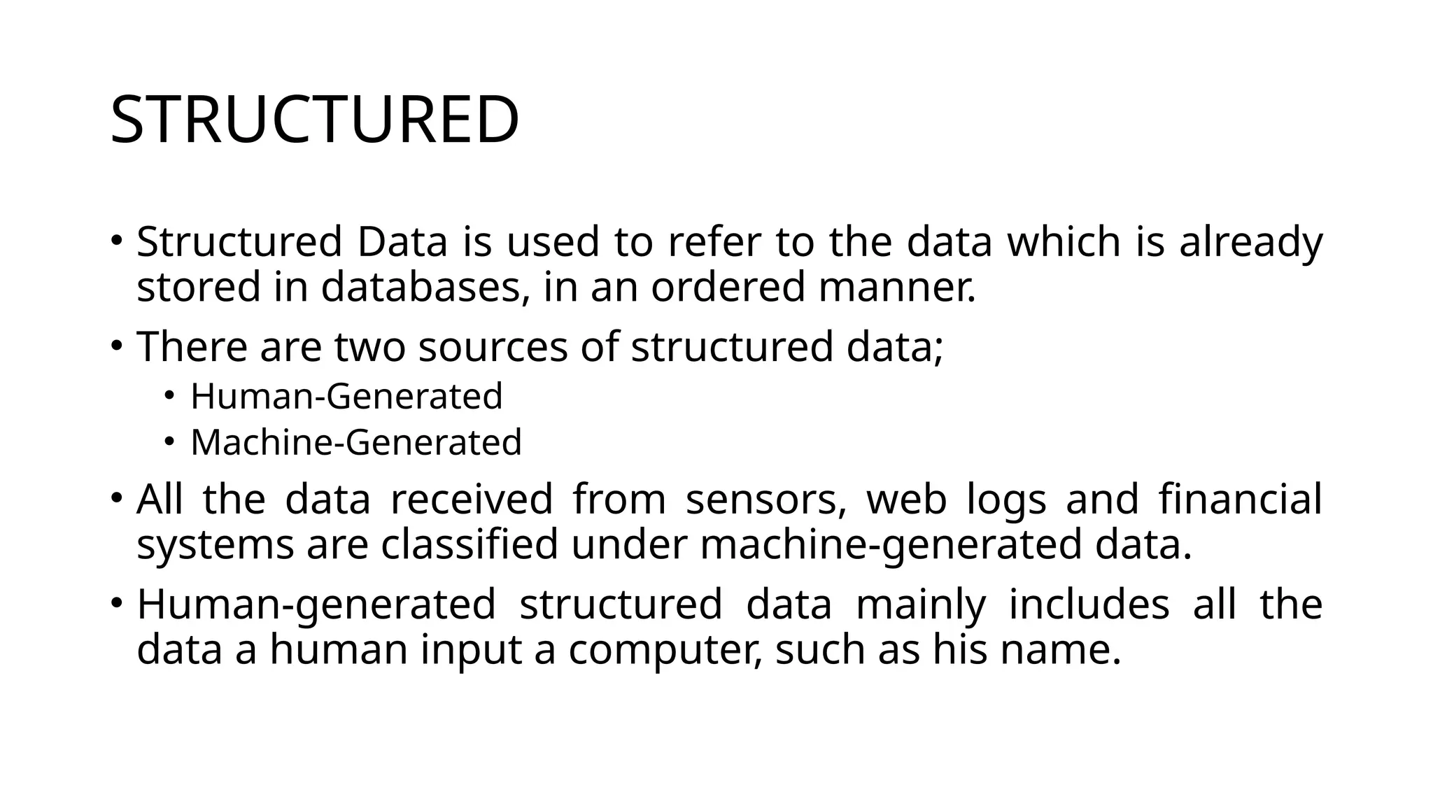 Structed Computer Database Big Data is a must learn topic in the data science | PPTX