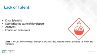 WWW.TIC.OM
• Data Scientist
• Sophisticated team of developers
• Analysts
• Education Resources
Lack of Talent
2018 - the ...