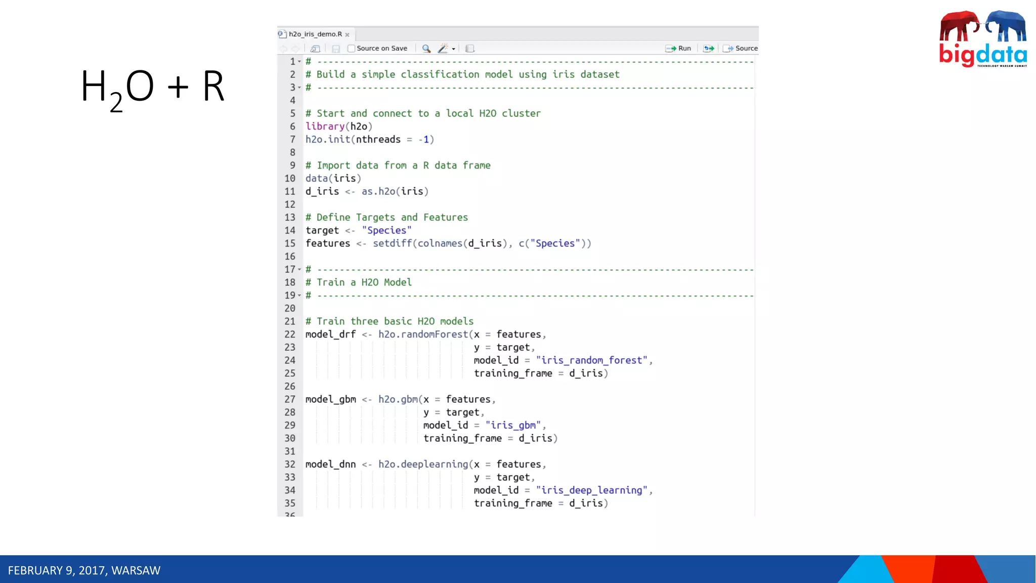 FEBRUARY 9, 2017, WARSAW
H2O + R
 