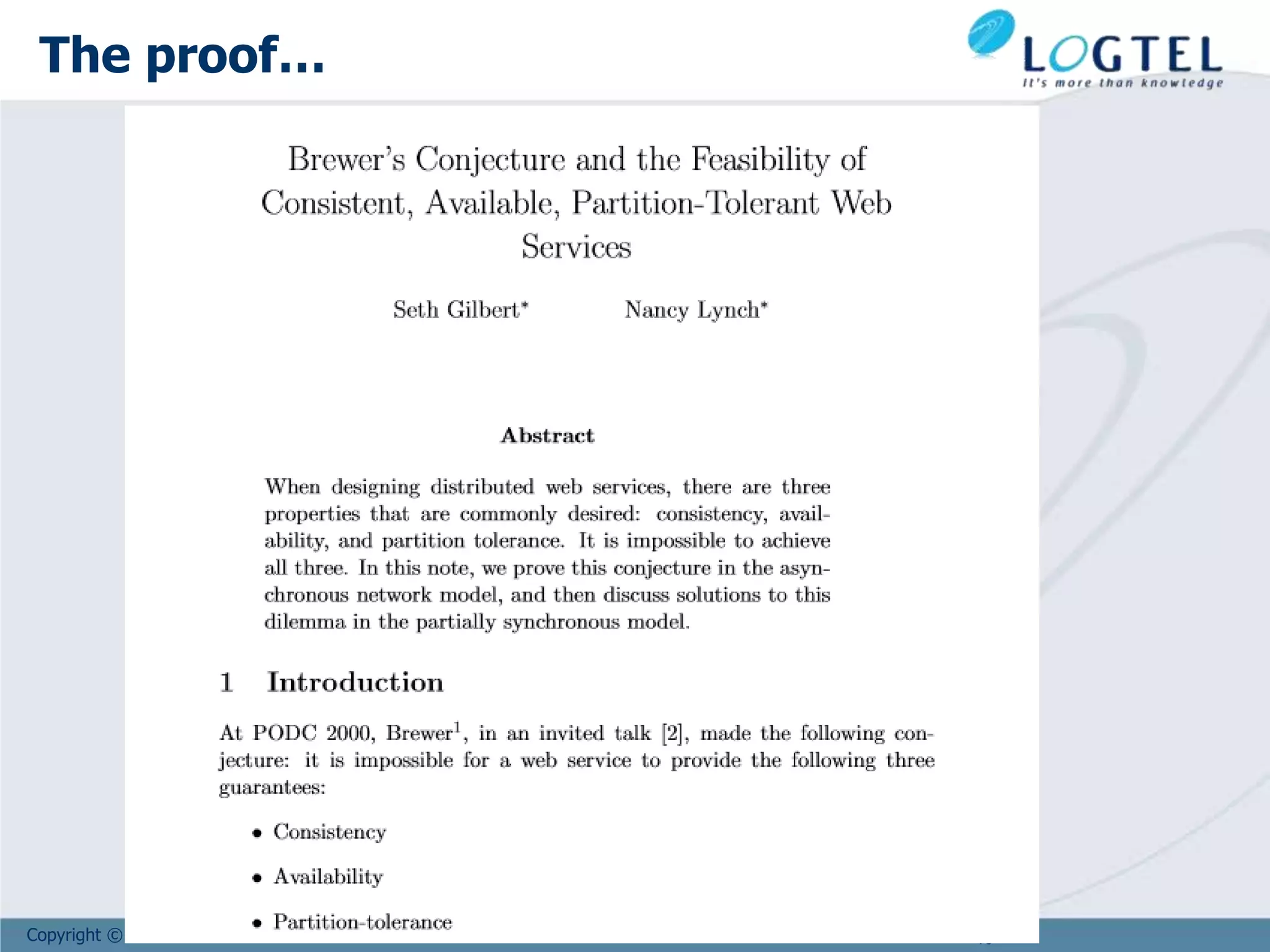 Copyright © 2011 LOGTEL
The proof…
19
 