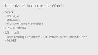 Big Data Adavnced Analytics on Microsoft Azure
