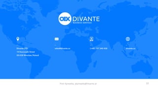 THANK YOU
19
Piotr Karwatka, pkarwatka@divante.pl
 