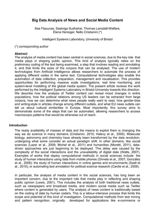 Big data analysis of news and social media content | PDF