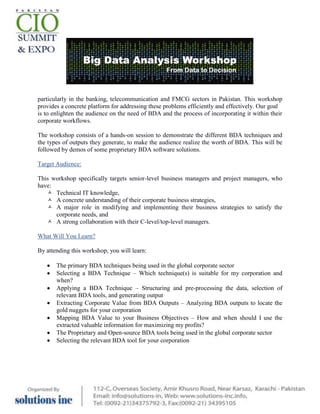 Big data analysis workshop concept paper | PDF