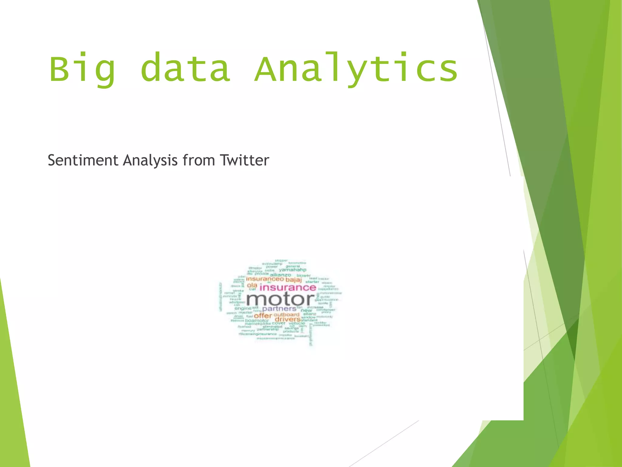 Big data Analytics
Sentiment Analysis from Twitter
 