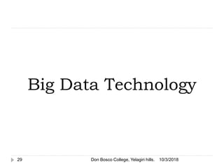 Big Data Technology
10/3/201829 Don Bosco College, Yelagiri hills.
 