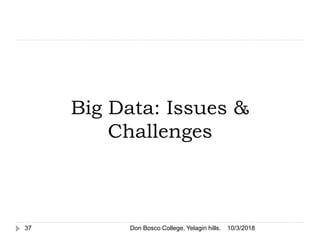 Big Data: Issues &
Challenges
10/3/201837 Don Bosco College, Yelagiri hills.
 