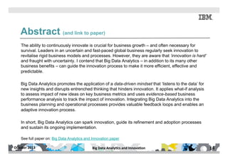 Big data analytics and innovation | PDF
