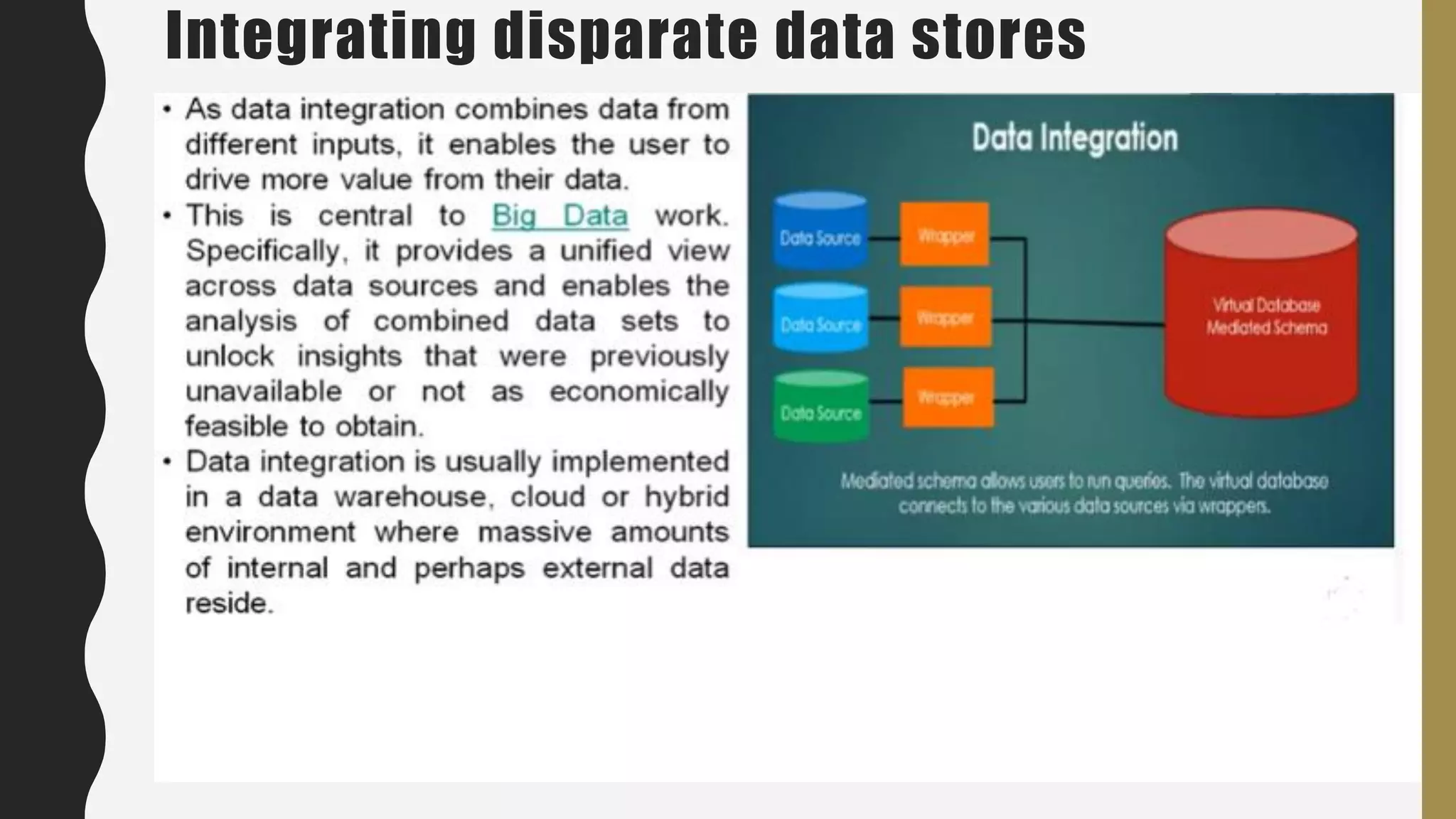 Integrating disparate data stores
 