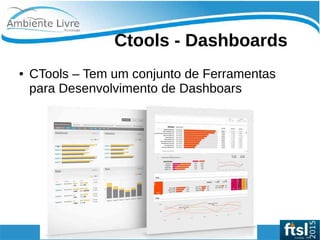    
Ctools - Dashboards
● CTools – Tem um conjunto de Ferramentas
para Desenvolvimento de Dashboars
 