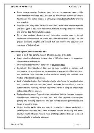BIG DATA ANALYTICS EASSY notes for sybsc it student | PDF