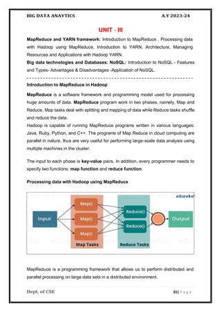 BIG DATA ANALYTICS EASSY notes for sybsc it student | PDF