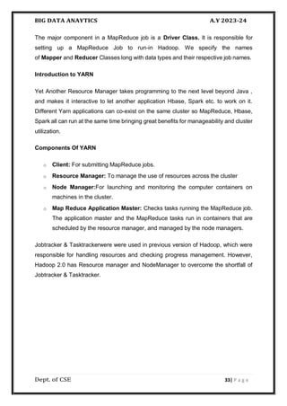 BIG DATA ANALYTICS EASSY notes for sybsc it student | PDF