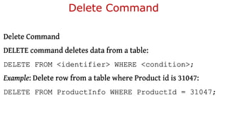 Delete Command
 