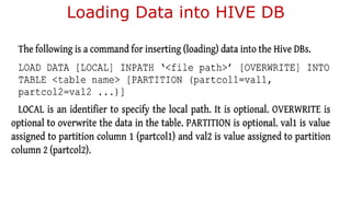 Loading Data into HIVE DB
 