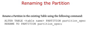 Renaming the Partition
 
