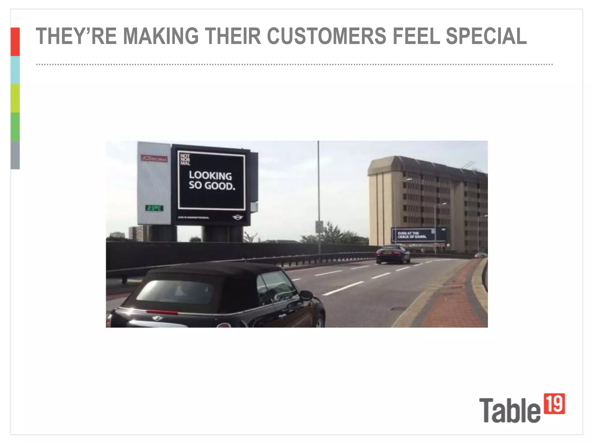 ..................................................................................................................................................................................................
THEY’RE MAKING THEIR CUSTOMERS FEEL SPECIAL
 