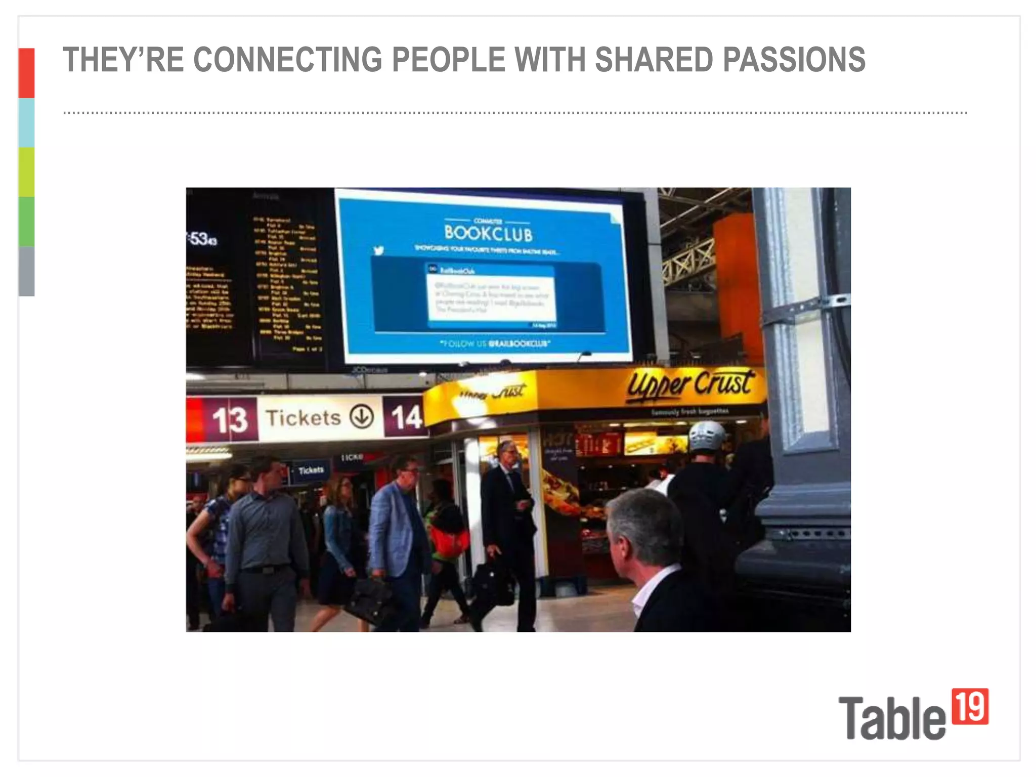 ..................................................................................................................................................................................................
THEY’RE CONNECTING PEOPLE WITH SHARED PASSIONS
 